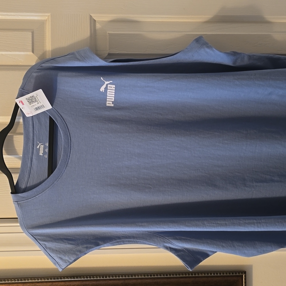 PUMA BRAND SIGNATURE MEN'S BIG & TALL BLUE SLEEVELESS TEE-SHIRT SIZE 3XLT